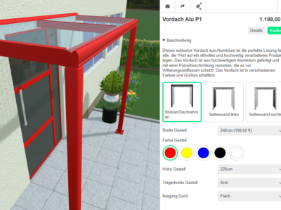 Der Vordach-Konfigurator ist fertig!